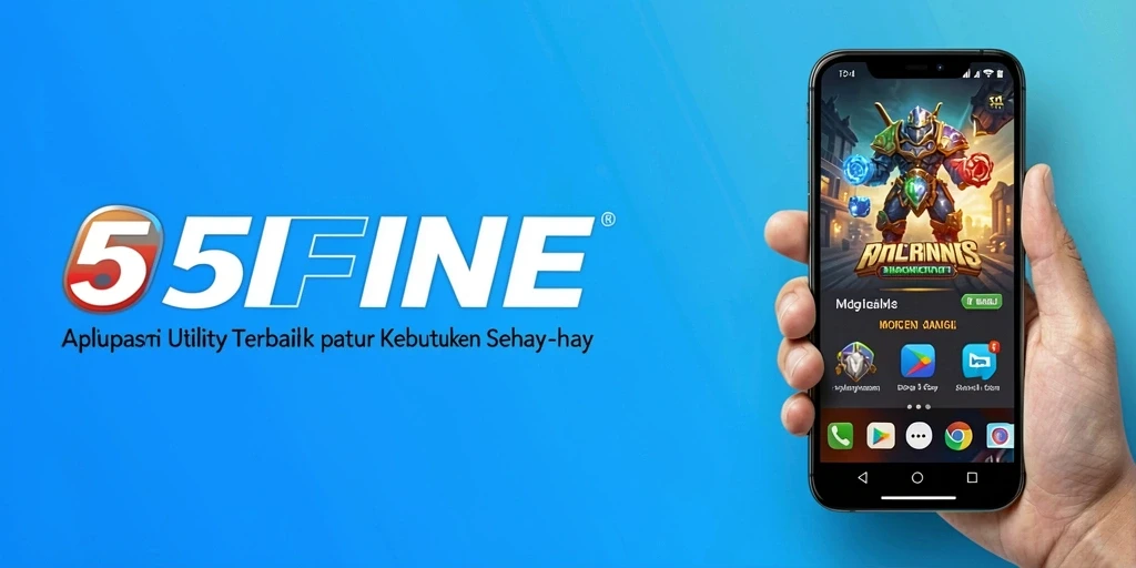 Screenshot utama dari 55FIVE menampilkan antarmuka aplikasi Utility.