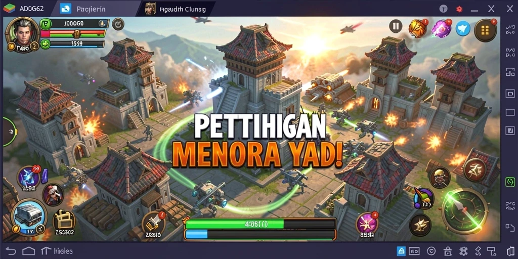 Screenshot gameplay ADG62 menampilkan aksi menegangkan Tower Defense.