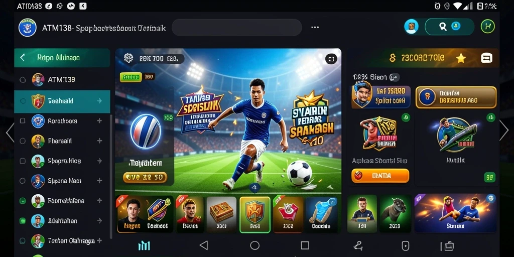 Screenshot gameplay dari aplikasi Sportsbook ATM138 yang menampilkan taruhan langsung.