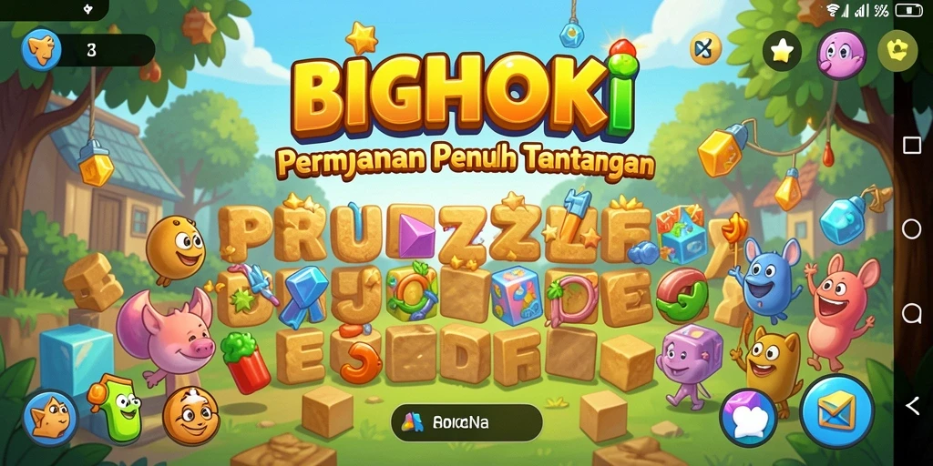 Screenshot gameplay BIGHOKI menampilkan tantangan puzzle yang menarik.