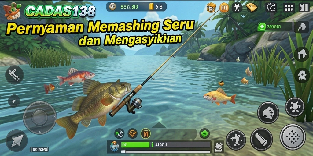 Screenshot gameplay CADAS138 menunjukkan aksi memancing yang mendebarkan.