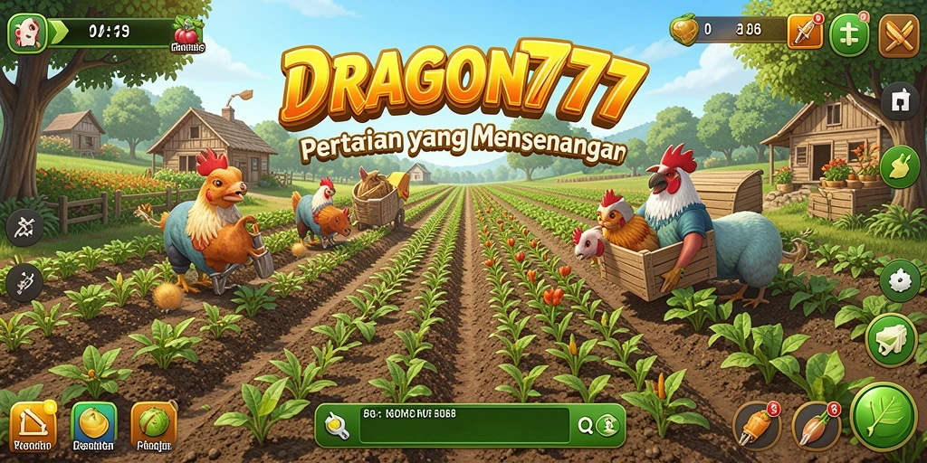 Tangkapan layar game DRAGON777 menampilkan aksi bercocok tanam yang seru.