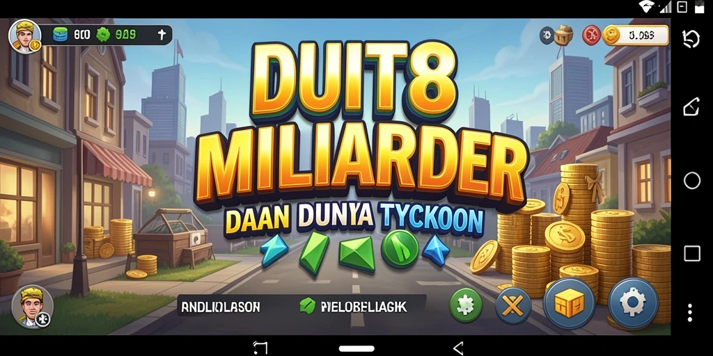 Tampilan gameplay DUIT8 menunjukkan kekayaan strategi bisnis.