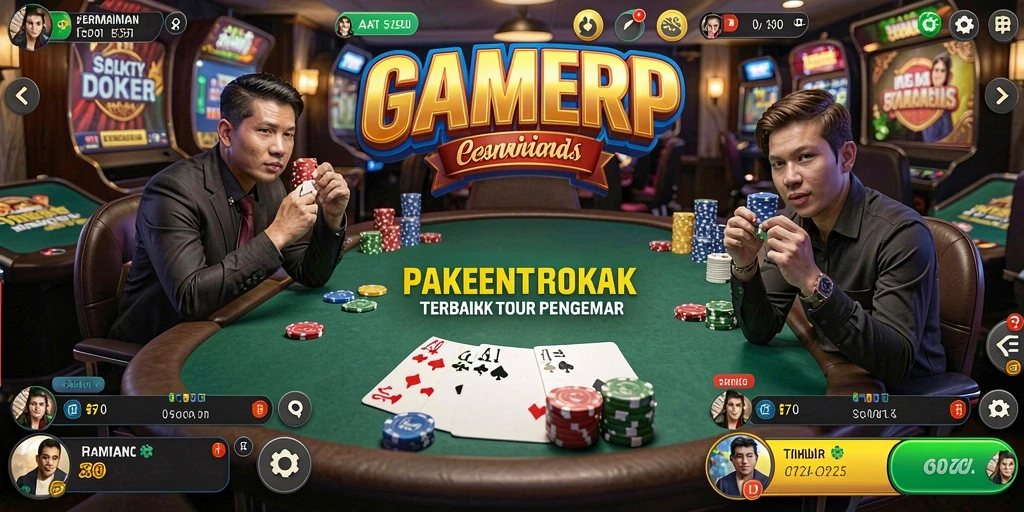 Tampilan gameplay poker yang menarik dan mendebarkan di GAMERP.