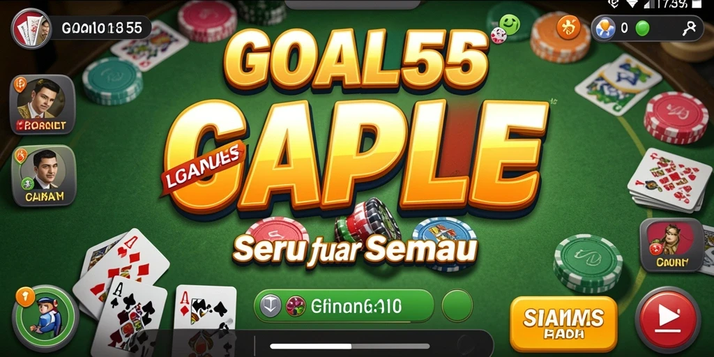 Gameplay GOAL55 menunjukkan keseruan bermain Gaple secara online.