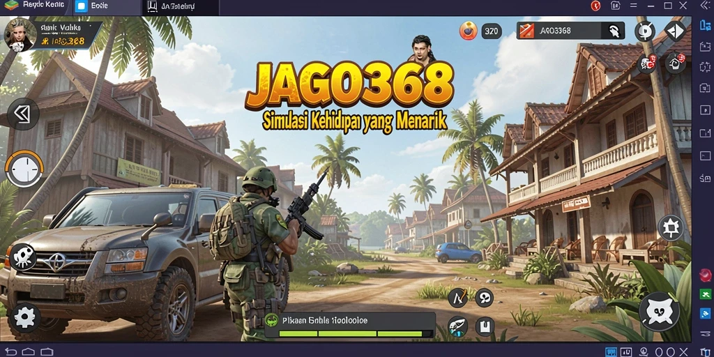 Tampilan demonstrasi gameplay JAGO368 dalam simulasi kehidupan.
