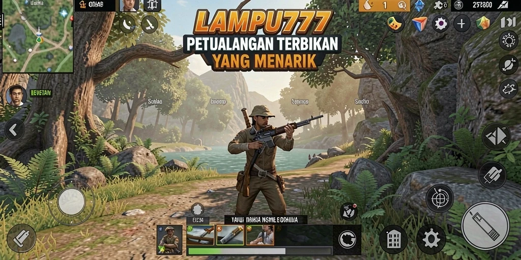 Tangkapan layar menunjukkan karakter menjelajahi dunia terbuka yang indah.