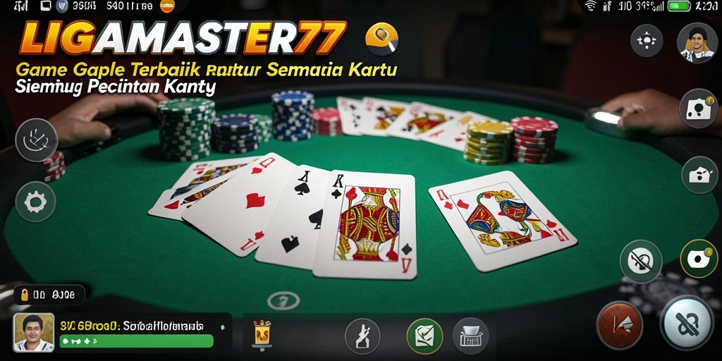 Tampilan gameplay seru dari LIGAMASTER77, permainan Gaple yang mengasyikkan.