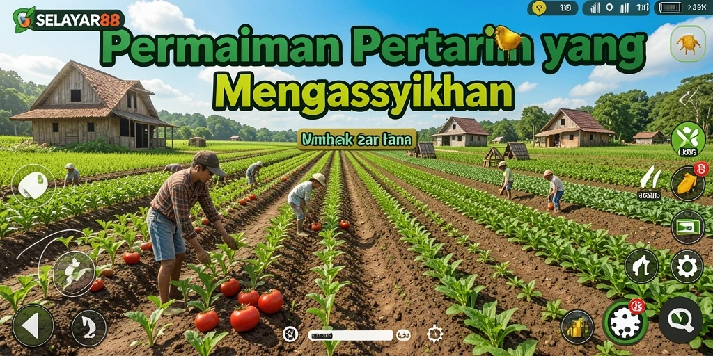 Tampilan gameplay <strong>SELAYAR88</strong> saat bertani dan merawat tanaman.