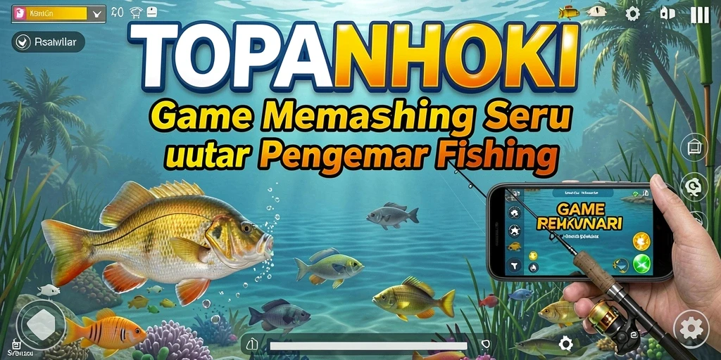 Gameplay TOPANHOKI yang menampilkan pengalaman memancing yang seru dan realistis.