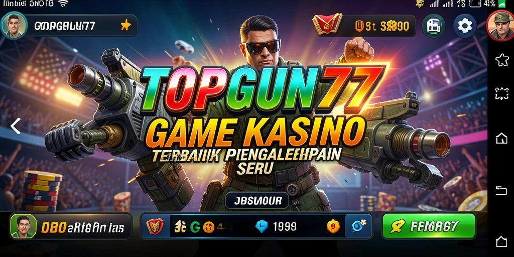 Tampilan gameplay seru dalam aplikasi kasino TOPGUN77.