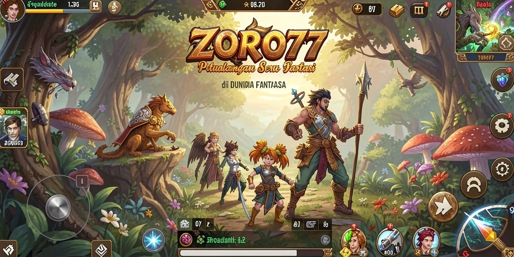 Tampilan gameplay ZORO77 yang menegangkan dalam petualangan dunia fantasi.